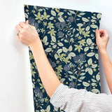 Mildred Indigo by Scott Living Botanical Trail Wallpaper- A-Street Prints 4155-72814