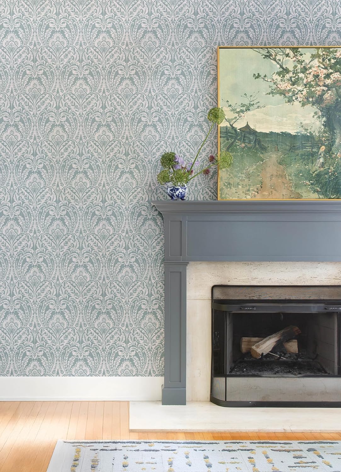 Berkshire Denim by A-Street Prints Damask Wallpaper – A-Street Prints 4147-27380