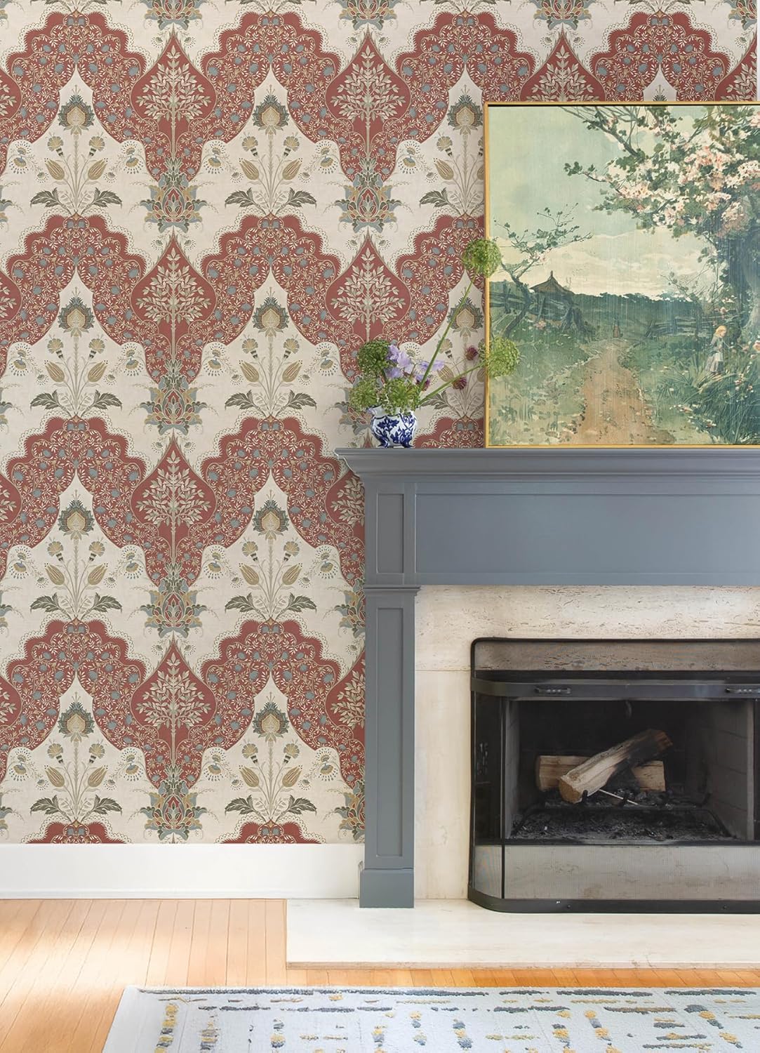 Auden Ruby Floral Grandeur Ruby by A-Street Prints Botanical Wallpaper – A-Street Prints 4147-27390