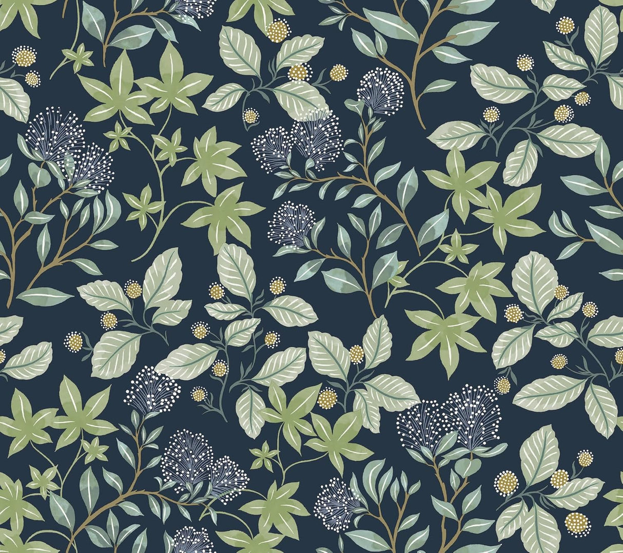 Mildred Indigo Botanical Trail Wallpaper by A-Street Prints