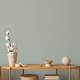 Horizontal Stria Texture Sage by  Non-Woven Unpasted Wallpaper – Veer Decor 8195-AA3