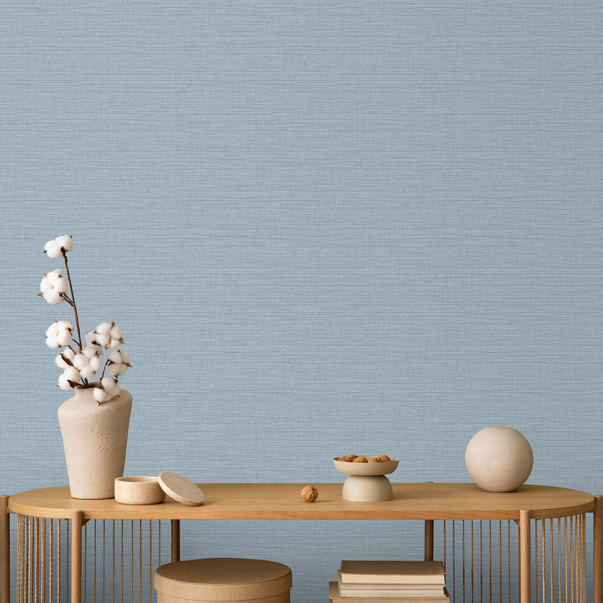 Horizontal Stria Texture Blue by Veer Decor Non-Woven Unpasted Wallpaper – Veer Decor 8195-AA6