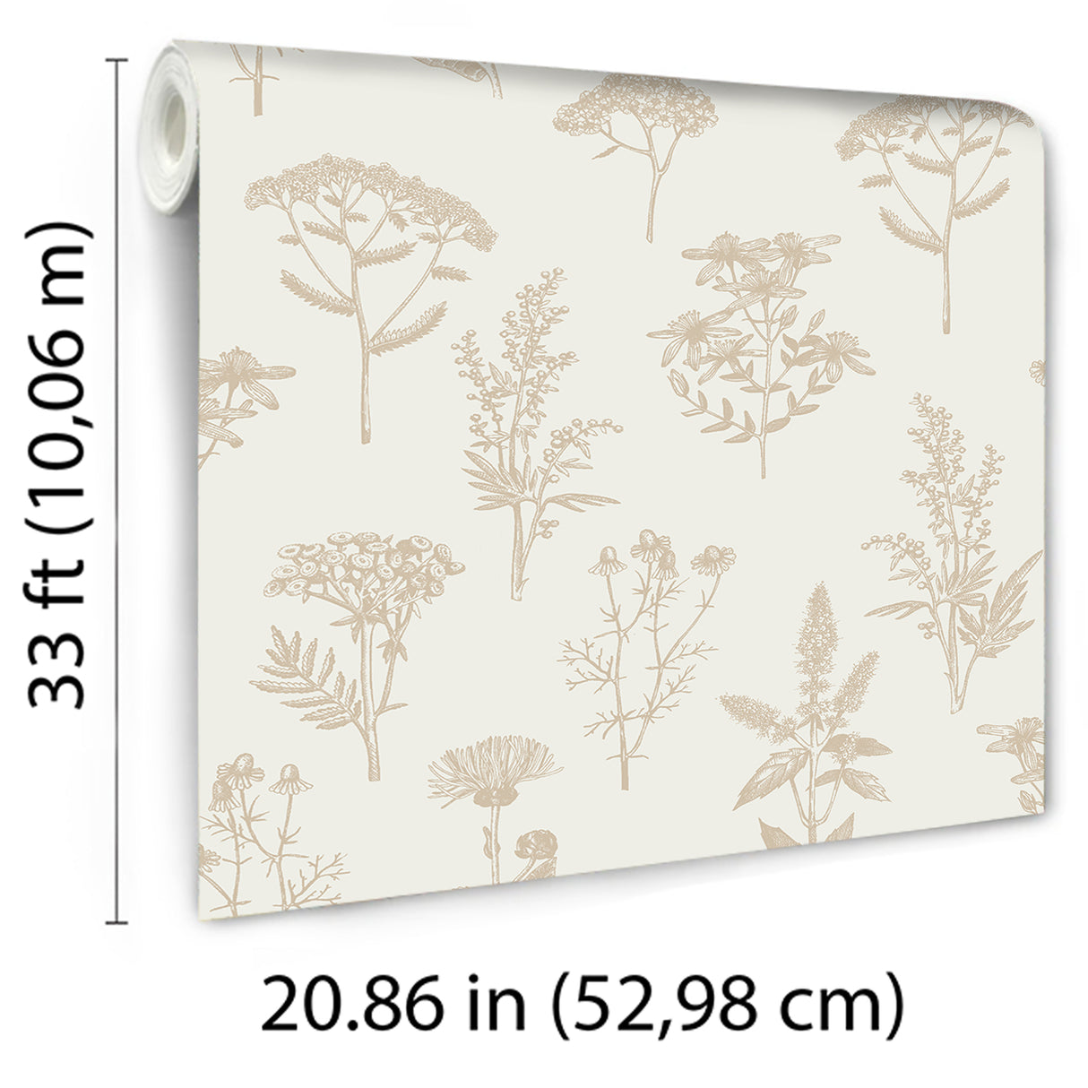 Luminous Botanical Sketch Gold by Veer Decor Metallic Wallpaper – Veer Decor 8195-AB1