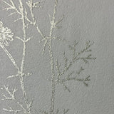 Luminous Botanical Sketch Silver by Veer Decor Metallic Nature Wallpaper – Veer Decor 8195-AB2
