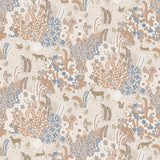 Babylon Beige floral woodland wallpaper roll with metallic highlights