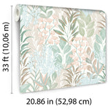 Serene Meadow Aqua Blue and Green on White Ground by Veer Decor Floral Wallpaper – Veer Decor 8195-AD1
