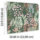 Serene Meadow Green Ground by Veer Decor Floral Wallpaper – Veer Decor 8195-AD3