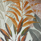 Serene Meadow Orange and Purple on White Ground by — Floral Wallpaper – Veer Decor 8195-AD4