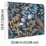 Gilded Bloom Blue by Veer Decor Floral Wallpaper – Veer Decor 8195-AE1