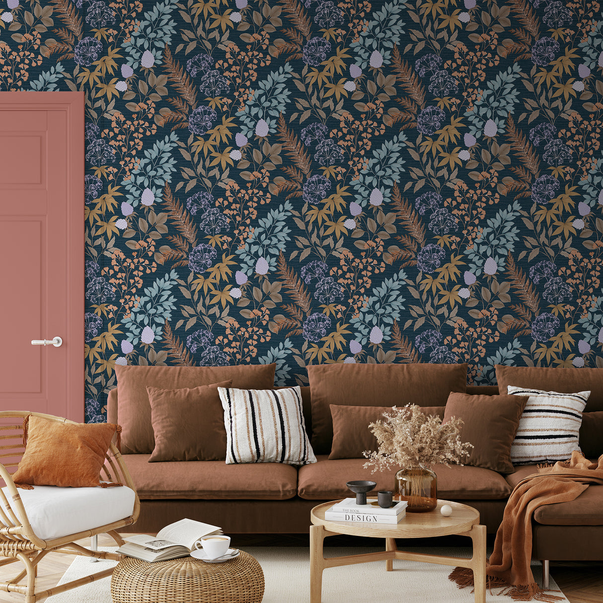 Gilded Bloom Blue by Veer Decor Floral Wallpaper – Veer Decor 8195-AE1