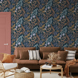 Gilded Bloom Blue by Veer Decor Floral Wallpaper – Veer Decor 8195-AE1