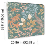 Gilded Bloom Green Ground by Veer Decor Floral Wallpaper – Veer Decor 8195-AE2