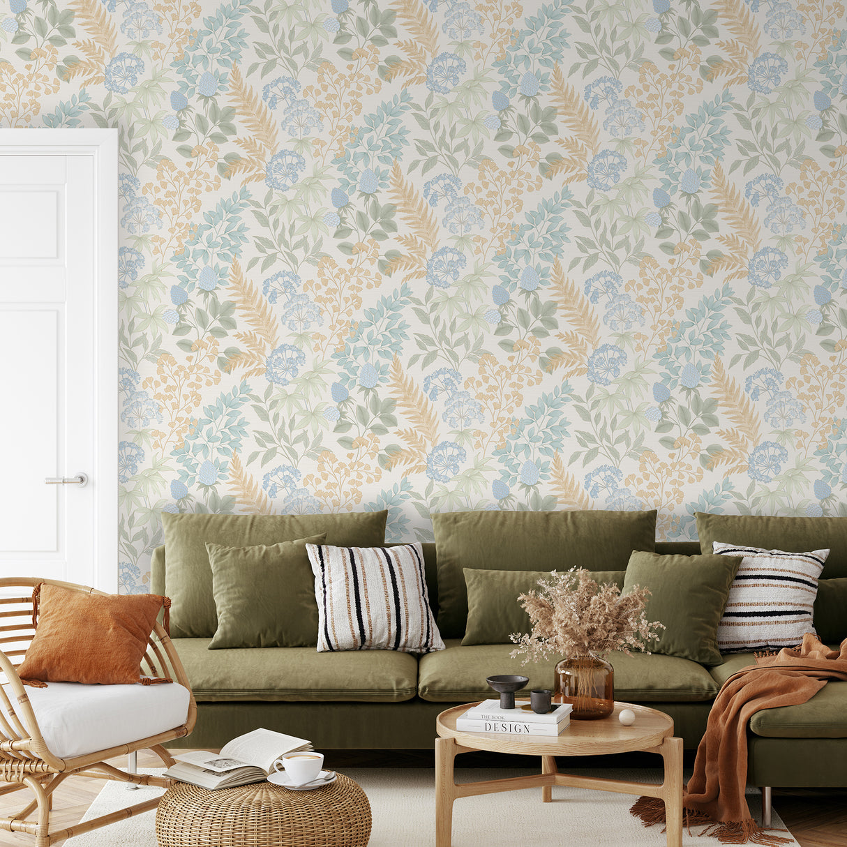 Gilded Bloom Cream by Veer Decor Floral Wallpaper – Veer Decor 8195-AE3