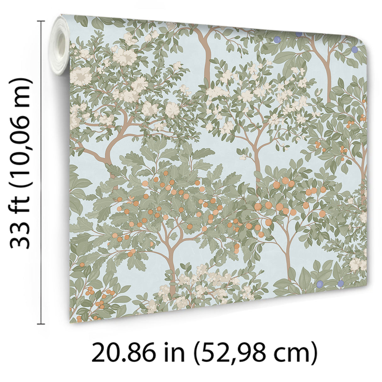 Arbor Serenade Blue by Veer Decor Botanical Wallpaper – Veer Decor 8195-AF1