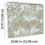 Arbor Serenade Blue by Veer Decor Botanical Wallpaper – Veer Decor 8195-AF1