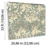 Arbor Serenade Green on Yellow Ground by  Wallpaper – Veer Decor 8195-AF2