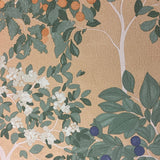 Arbor Serenade Green on Orange by Veer Decor Wallpaper – Veer Decor 8195-AF3
