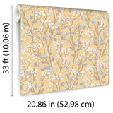 Blossom Branches Yellow by Veer Decor Floral Wallpaper – Veer Decor 8195-AG1