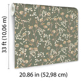 Blossom Branches Olive by Veer Decor Floral Wallpaper – Veer Decor 8195-AG2