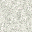Blossom Branches Grey Green floral wallpaper roll and room scene