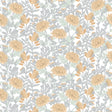 Floral Sonata Yellow and Grey textured floral wallpaper roll, 20.86 in x 33 ft