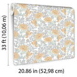 Floral Sonata Yellow and Grey by Veer Decor Floral Wallpaper – 8195-AH1