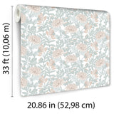 Floral Sonata Beige and Green by — Floral Wallpaper – Veer Decor 8195-AH3