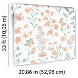 Floral Candy Orange by Veer Decor Botanical Wallpaper – Veer Decor 8195-AI1