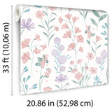 Floral Candy Pink and Violet by Veer Decor Non-Woven Unpasted Wallpaper – Veer Decor 8195-AI2