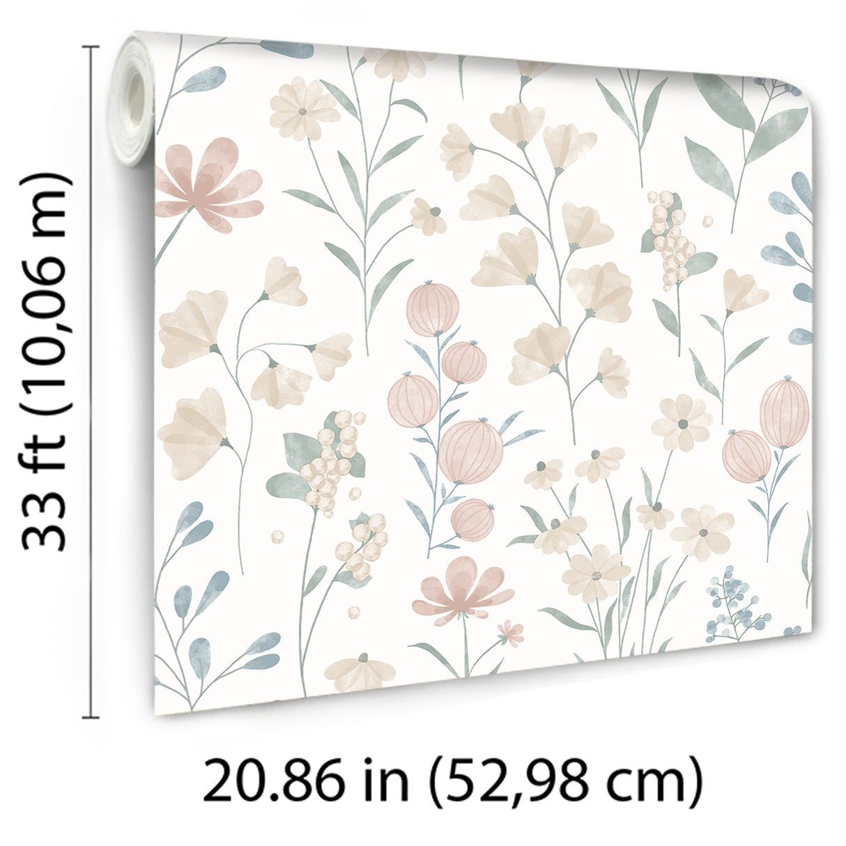 Floral Candy Beige and Green by Veer Decor Non-Woven Unpasted Wallpaper – Veer Decor 8195-AI3