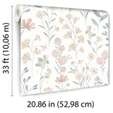 Floral Candy Beige and Green by Veer Decor Non-Woven Unpasted Wallpaper – Veer Decor 8195-AI3
