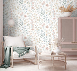 Floral Candy Beige and Green by Veer Decor Non-Woven Unpasted Wallpaper – Veer Decor 8195-AI3