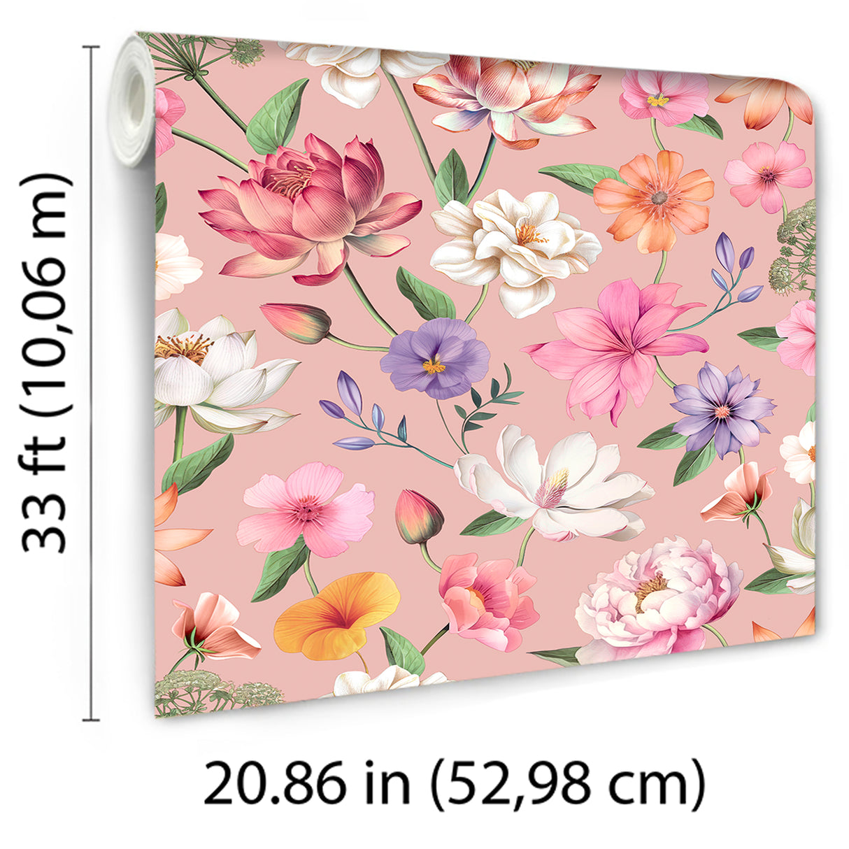 Floral Fantasia Pink by Veer Decor Floral Wallpaper – Veer Decor 8196-AC2