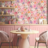 Floral Fantasia Pink by Veer Decor Floral Wallpaper – Veer Decor 8196-AC2