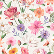 Floral Fantasia Multi non-woven unpasted wallpaper roll with colorful flowers on light ground