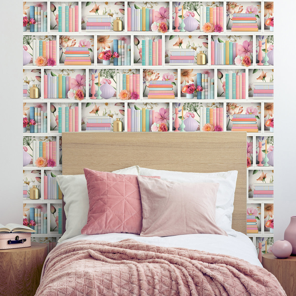 Blossom Shelves Multi by Veer Decor Novelty Wallpaper – Veer Decor 8196-AE3