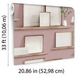 Frame Shelves Pink by Veer Decor Novelty Wallpaper – 8196-AG2