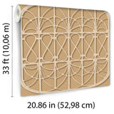 Lattice Rattan Panels Mustard by Veer Decor Non-Woven Unpasted Wallpaper – Veer Decor 8196-AH1