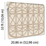 Lattice Rattan Panels Beige by Veer Decor Non-Woven Unpasted Wallpaper – Veer Decor 8196-AH2