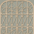 Lattice Rattan Panels Grey wallpaper with arched rattan trellis motif on grey background