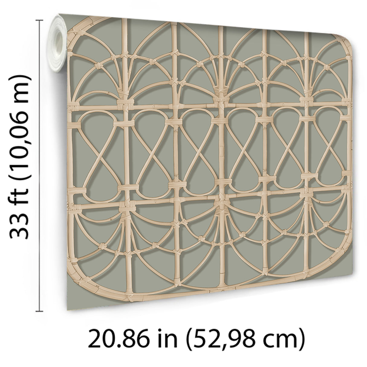 Lattice Rattan Panels Grey by — Wallpaper – Veer Decor 8196-AH3