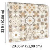 Ceramic Tiles Beige by Veer Decor Mediterranean Tile Wallpaper – Veer Decor 8196-AI2