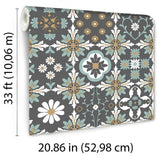 Ceramic Tiles Grey by Veer Decor Mediterranean Tile Wallpaper – Veer Decor 8196-AI3