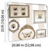 Entomology Gallery Beige by Veer Decor Novelty Wallpaper – 8196-AJ3