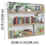 Industrial Book Nook Grey by Veer Decor Novelty Wallpaper – Veer Decor 8196-AK2