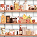 Kitchen Shelf Stories Multi novelty kitchen pantry shelf wallpaper roll 20.86 in x 33 ft