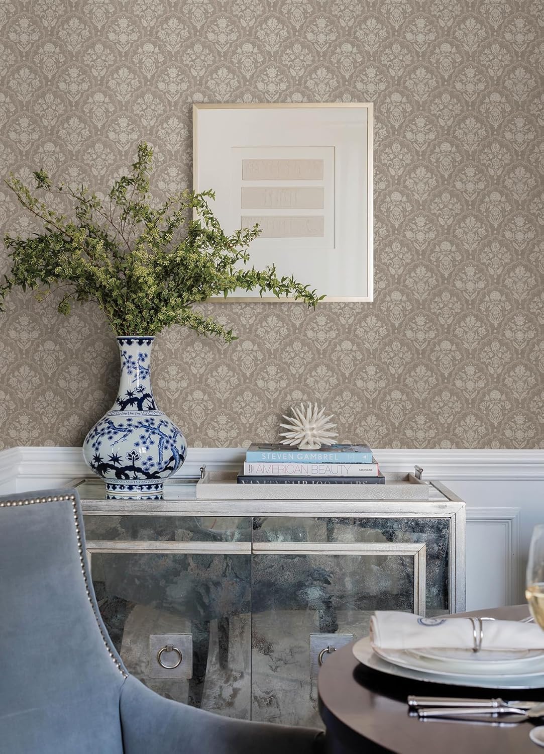 Frances Taupe by Erin Gates Fishscale Wallpaper – A-Street Prints AST6352