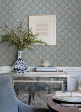 Frances Blue by Erin Gates Fishscale Wallpaper- A-Street Prints AST6351