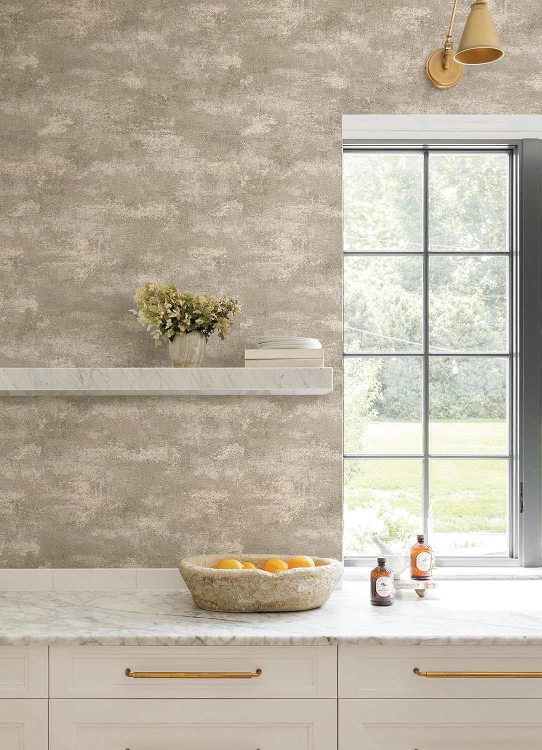 Al Fresco Chocolate by Advantage Plaster Wallpaper – Brewster Home Fashions 4168-17709