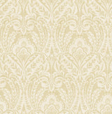 A-Street Prints Berkshire Butter Damask Wallpaper roll with cream and butter yellow ornate damask.